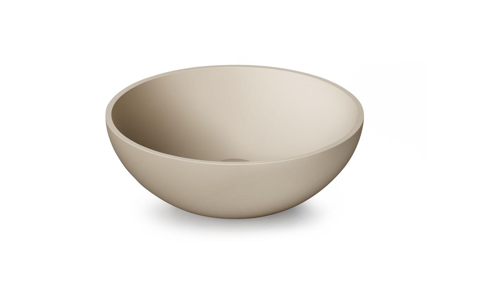 PAA ROUND SILK ON washbasin SilkStone Matte Caffe Latte with outlet valve (L2264) cover photo