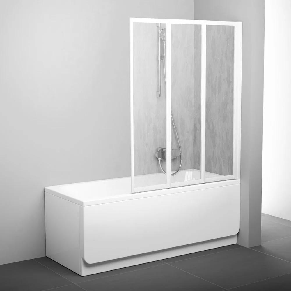 Ravak bath screen VS3 115 white+polystyrene Rain cover photo