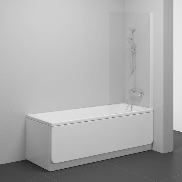 Ravak bath screen NVS1-80 white+glass Transparent cover photo