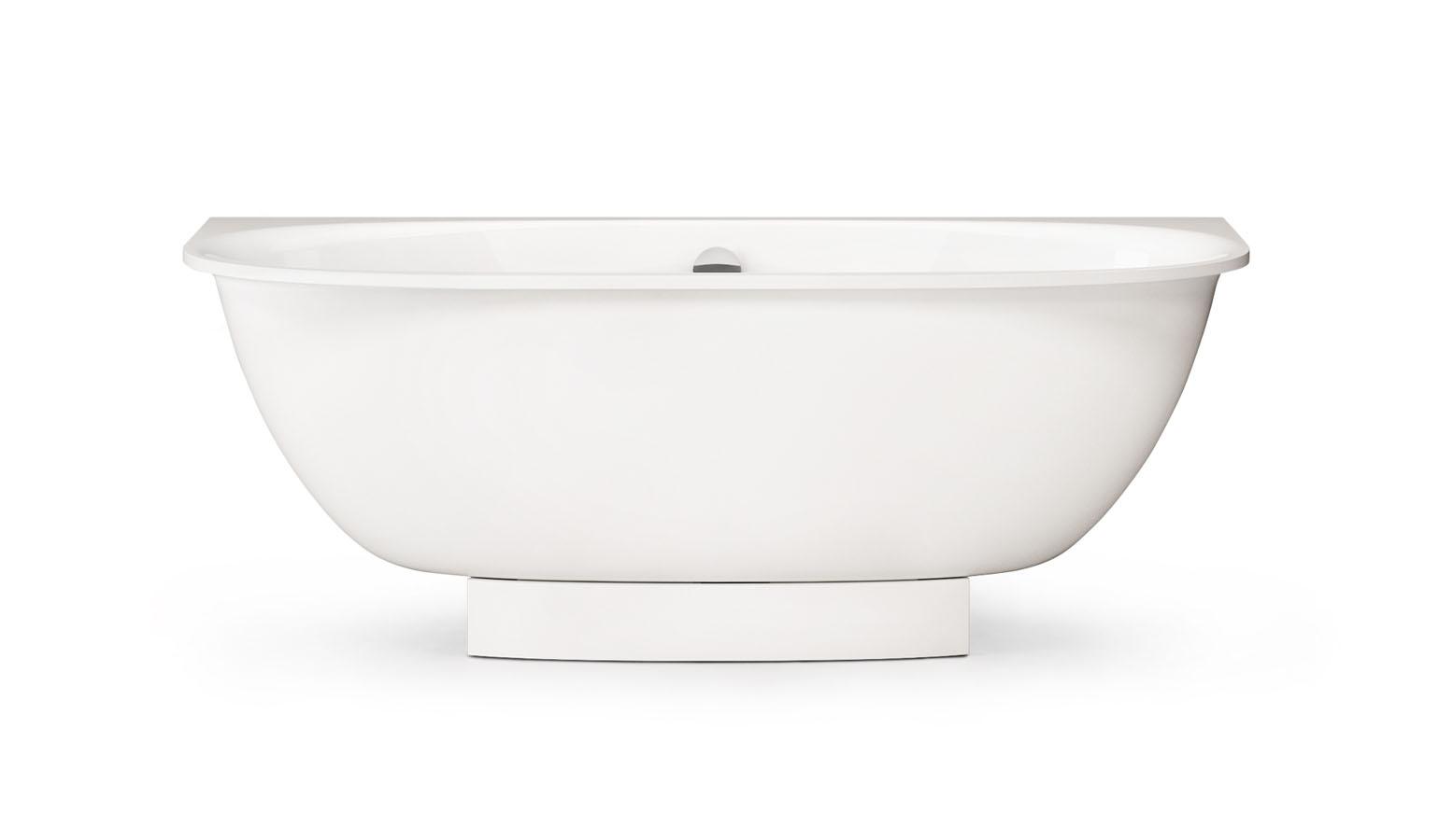PAA VERSO AD bathtub bathtub with 2 rounded corners and decorative panel, White cover photo