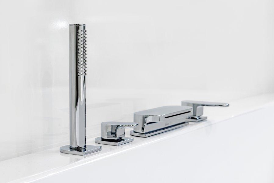 Ravak CR 025.00CR bath 4-hole water mixer with set, waterfall, chrome cover photo