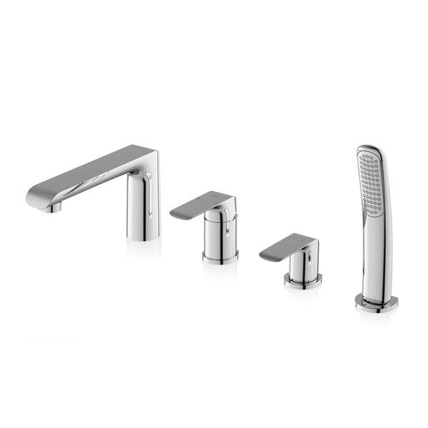 Ravak FL 026.00CR bath 4-hole water mixer with set, with outlet, chrome cover photo