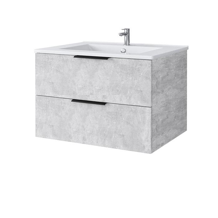 Riva Bathroom Vanity Unit with 2 Drawers for washbasin NEVA700, SA 700-6 Concrete cover photo