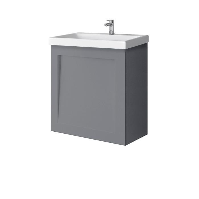 Riva Bathroom Vanity Unit with 1 Door for washbasin RIVA50C-1, SA 50F Deep Silver Matte cover photo