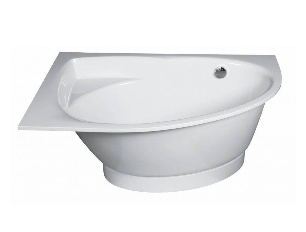 SPN corner bathtub Olivija 1500x1000mm, white, low panel, legs cover photo