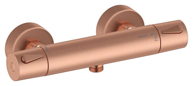 Damixa Silhouet thermostat shower mixer 1/2" down, BRUSHED BRASS 744008700 cover photo