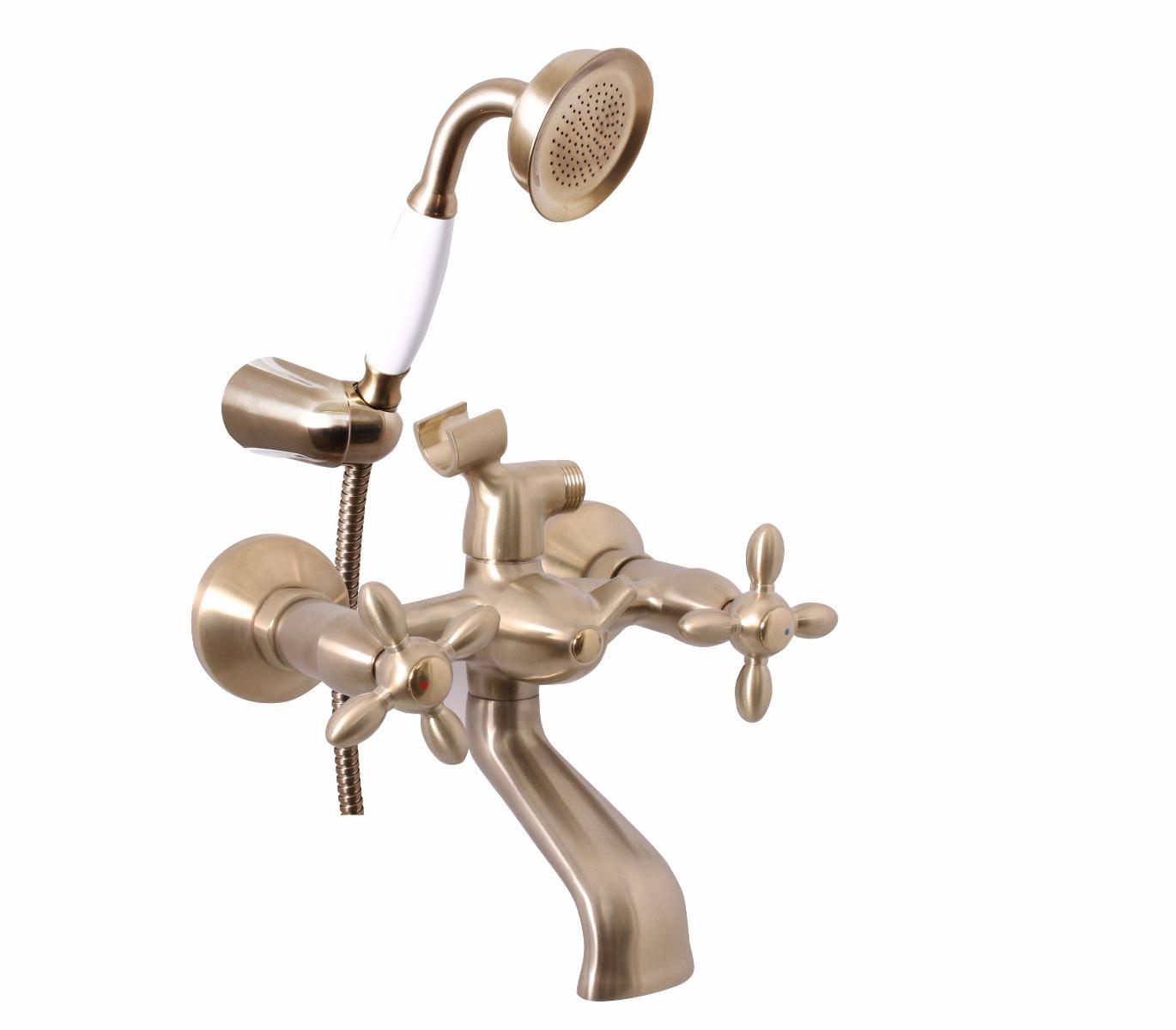 Rubineta Venezia-1 CROSS (BR) bath water mixer set, bronze cover photo