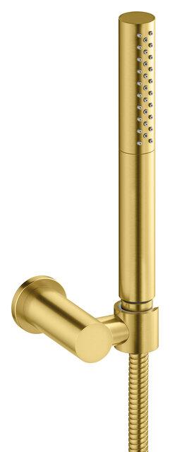 Damixa IRIS hand shower set, 3 functions,1250mm hose metal, flex holder, BRUSHED BRASS, 913807900 cover photo