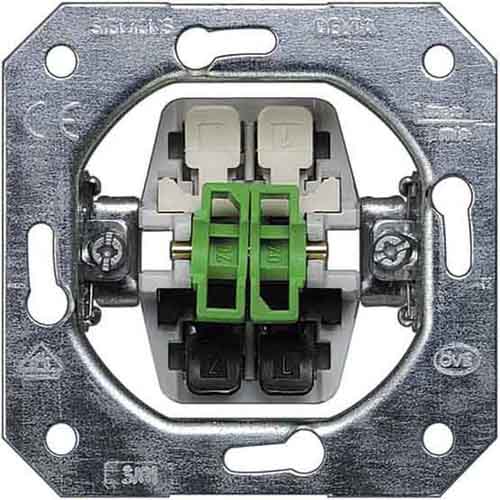 Siemens two-button impulse switch (1+1) flush-mounted (mechanism) IP20 DELTA I-SYSTEM, 5TD2111 cover photo