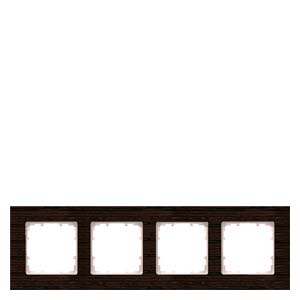 Siemens 4-slot socket frame wood WENGE DELTA MIRO, 5TG1104-0 cover photo