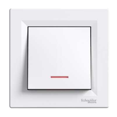 Schneider Electric 1 pole switch flush-mounted White, k-lamp IP20 (with frame) Asfora, EPH1430321 cover photo