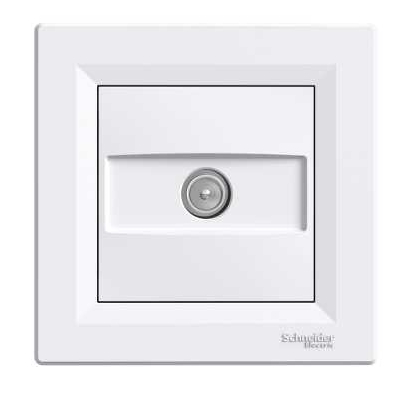 Schneider Electric TV antenna jack flush-mounted white, pass-through 8dB (with frame) Asfora, EPH3200321 cover photo