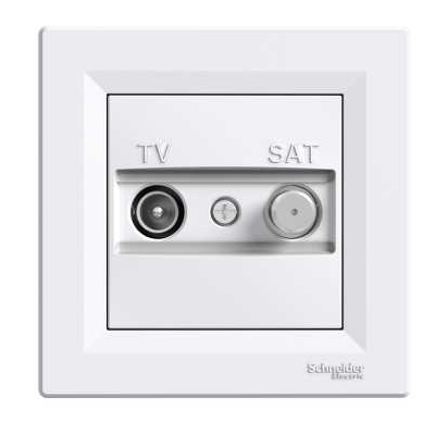 Schneider Electric TV/SAT antenna socket flush-mounted white, individual 1dB (with frame) Asfora, EPH3400421 cover photo