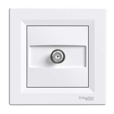 Schneider Electric SAT antenna socket flush-mounted white, caurejošā 4dB (with frame) Asfora, EPH3700221 cover photo