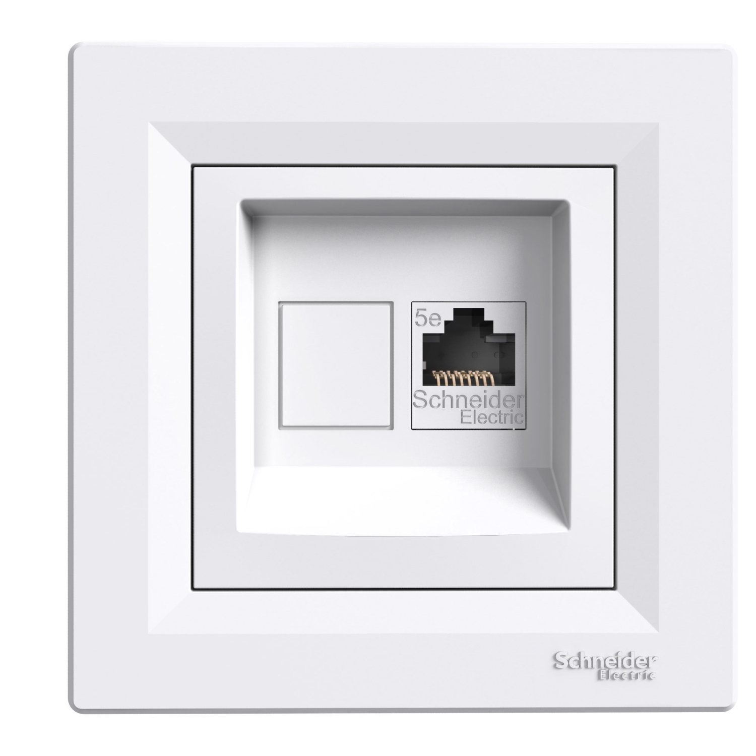 Schneider Electric data socket 1xRJ45 8p Cat5e STP ekranēta flush-mounted White (with frame) Asfora, EPH5000121 cover photo