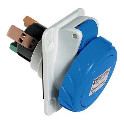 Schneider Electric switchboard cabinet electricity socket 2P+E 250V 16A IP67 zila Kaedra, PKY16F723 cover photo