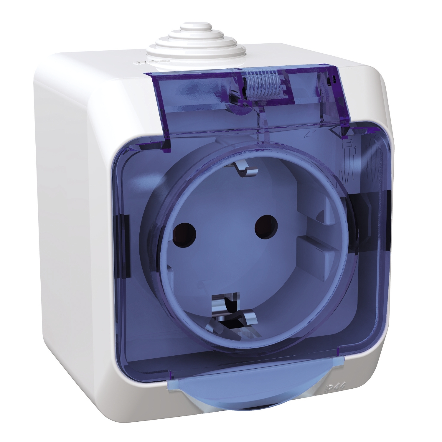 Schneider Electric socket 1-slot surface-mountedwith zem. kontaktu aiz. white IP44 CEDAR Plus, WDE000543 cover photo