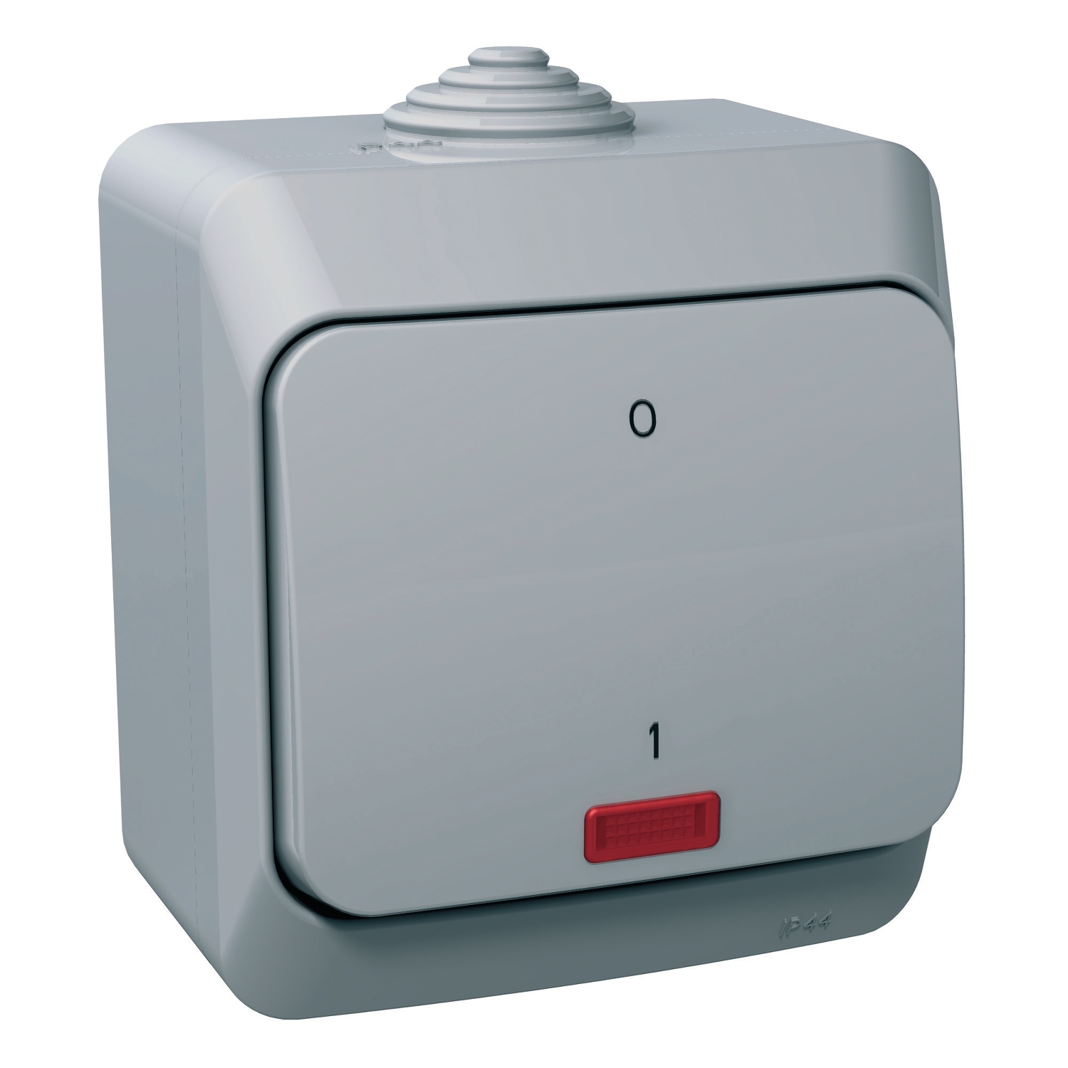 Schneider Electric 2 pole switch surface-mounted Gray IP44 with k-lamp CEDAR P, WDE000621 cover photo