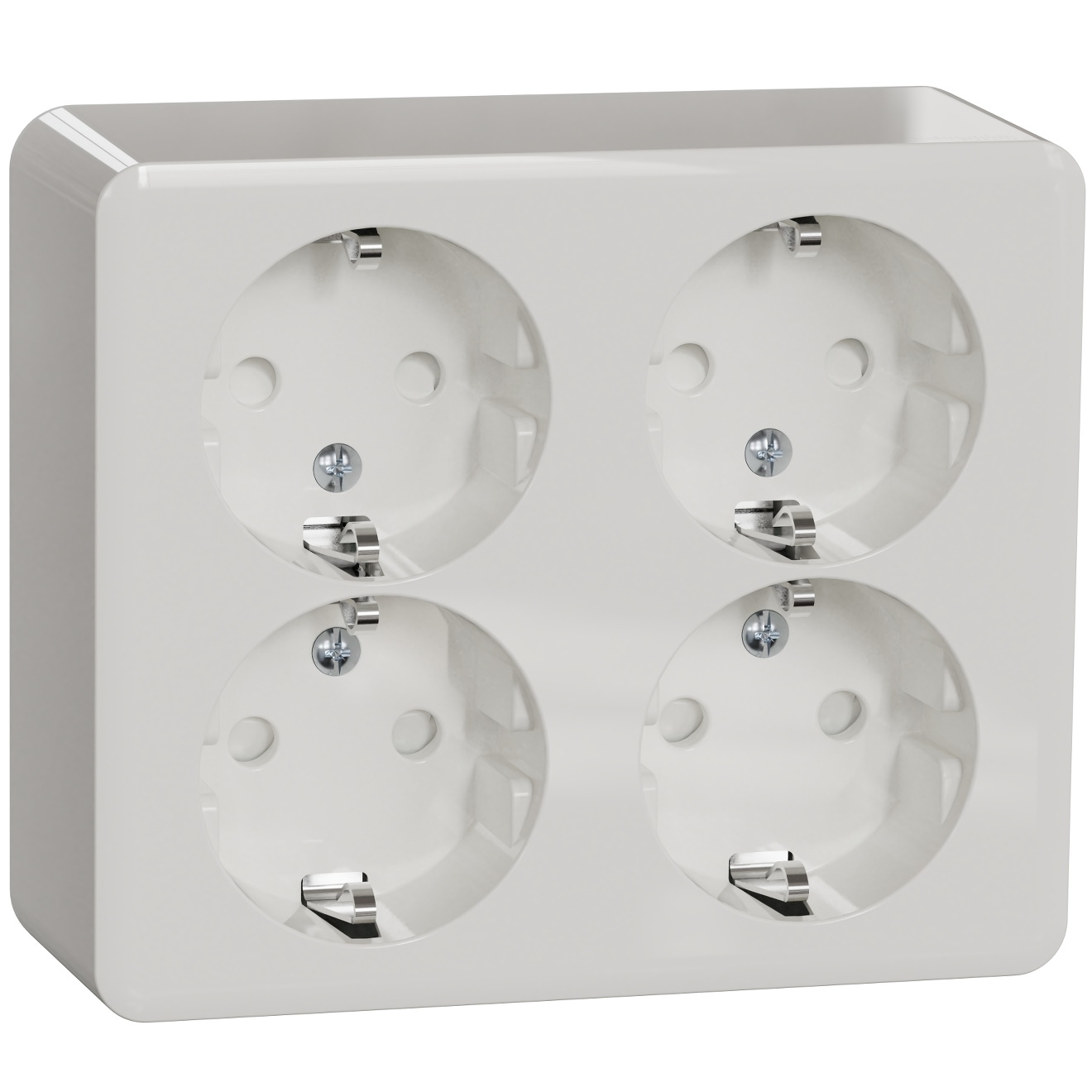 Schneider Electric socket 4-slot surface-mountedwith zem. (atsperu termināls) white IP20 Exxact, WDE015588 cover photo