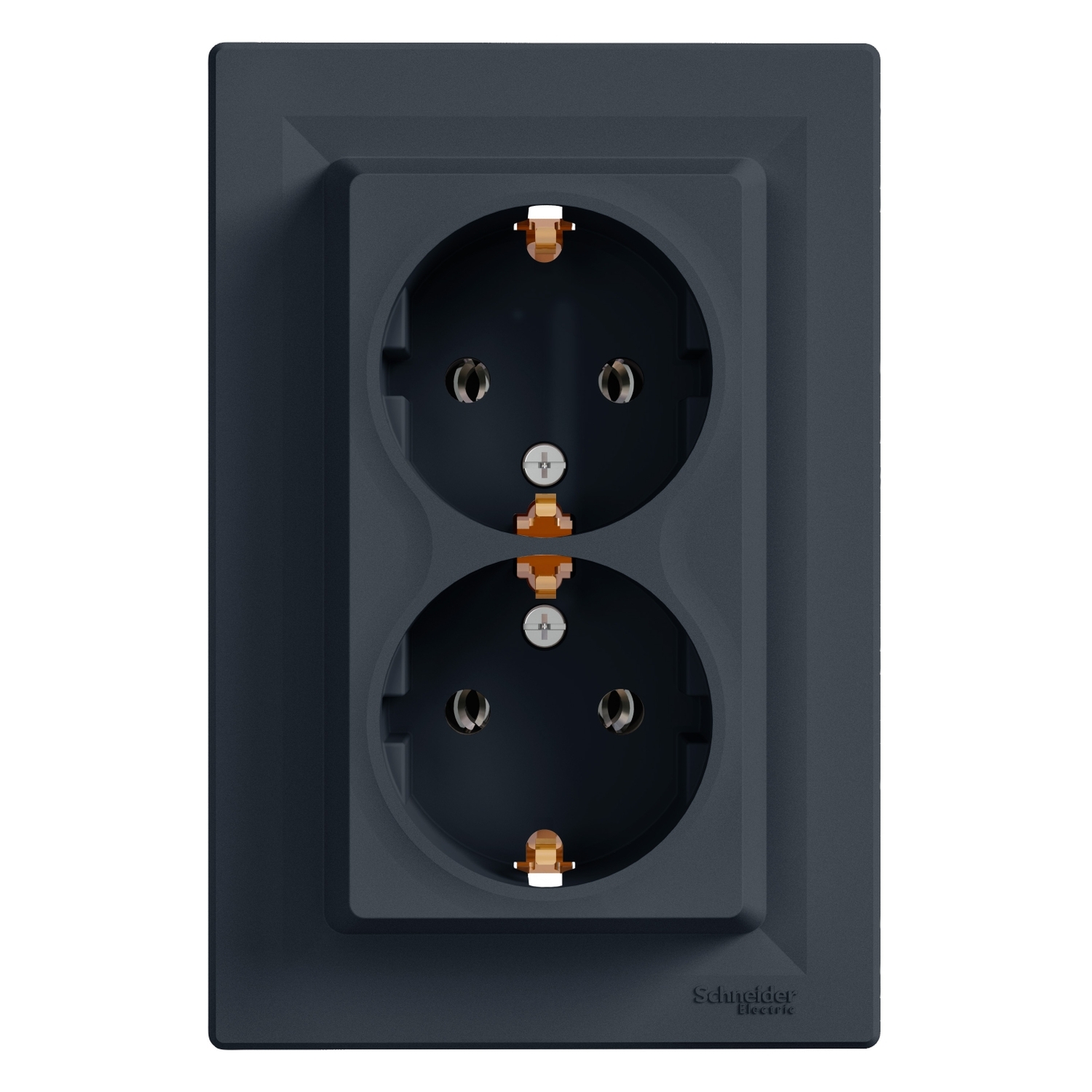 Schneider Electric socket 2-slot flush-mounted (ar rāmi) with zem. anthracite Asfora, EPH9900171 cover photo