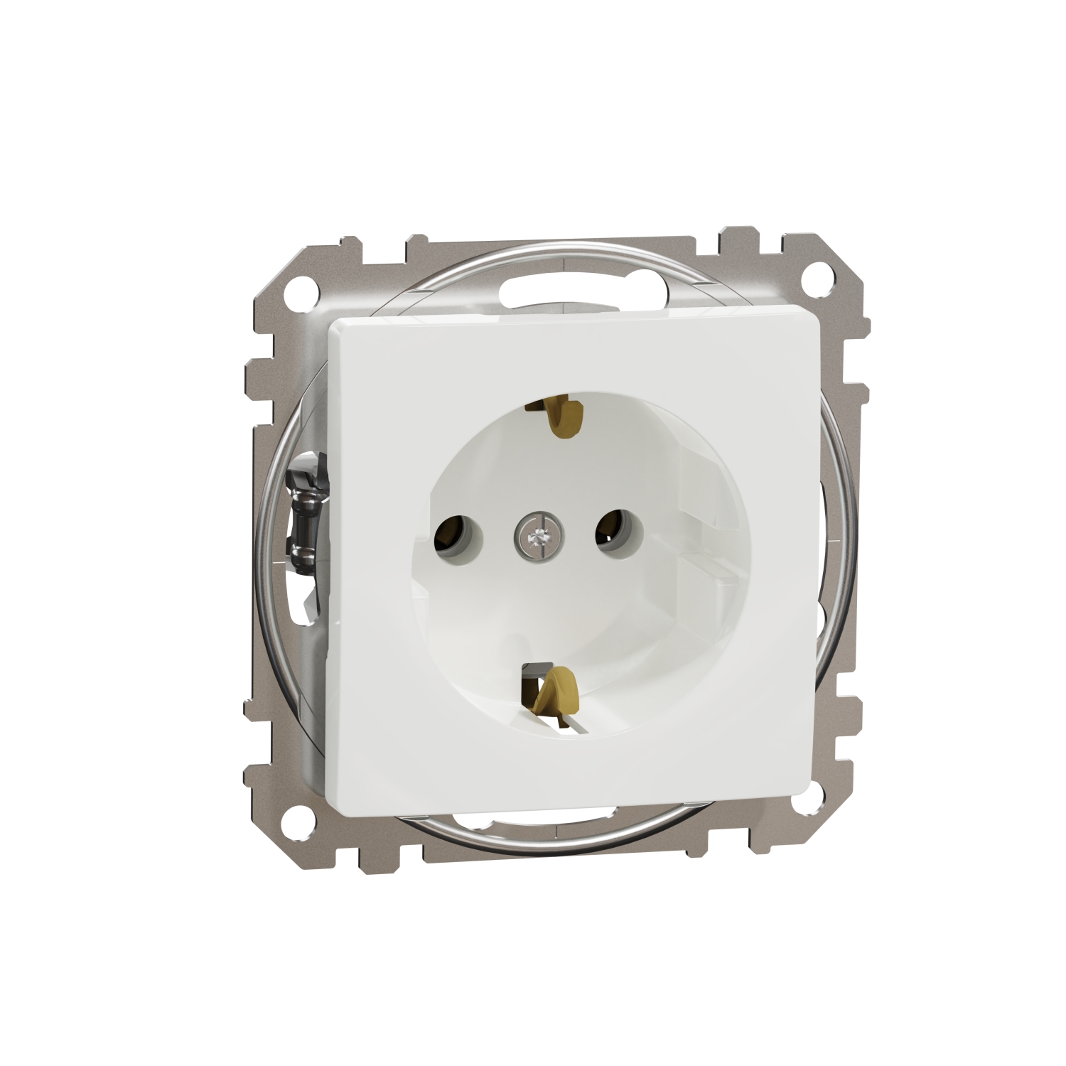 Schneider Electric socket 1-slot flush-mounted (mechanism) with zem. white SEDNA Design, SDD111025 cover photo