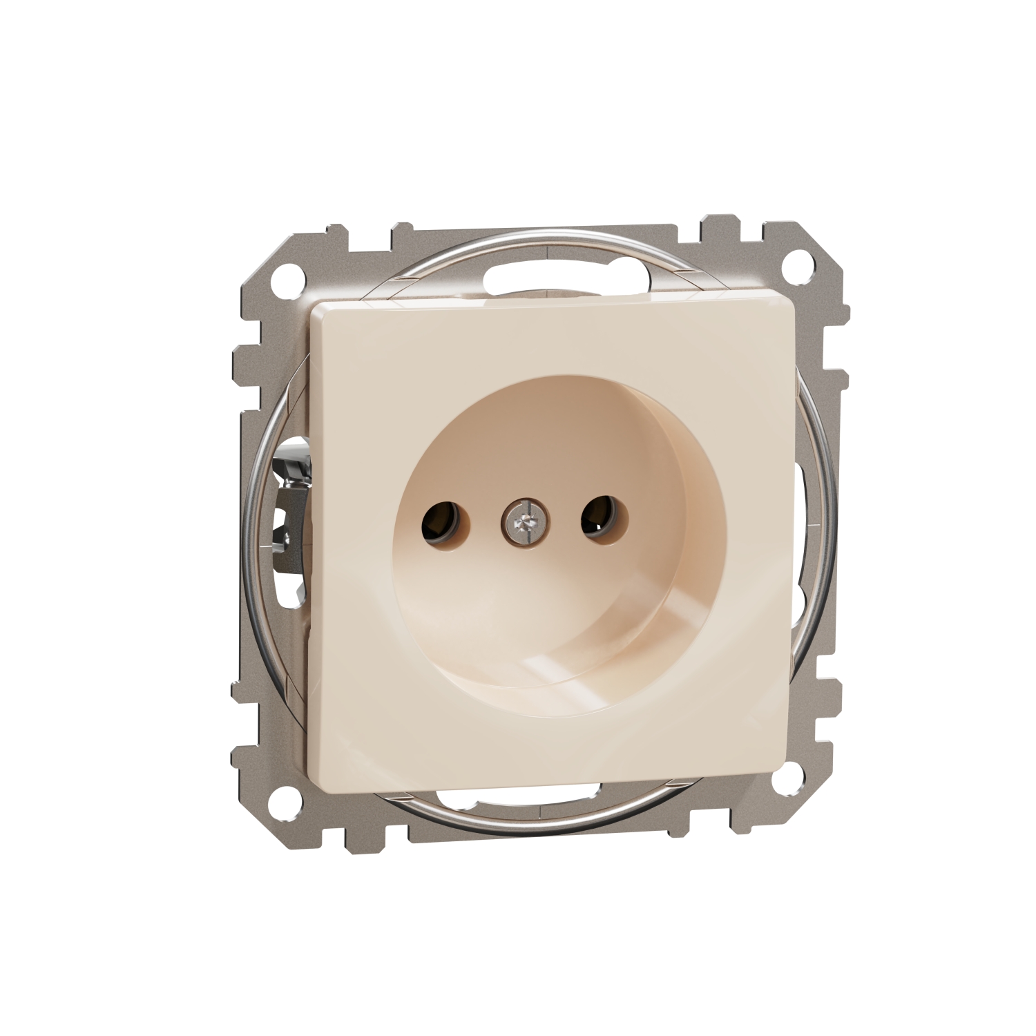 Schneider Electric socket 1-slot flush-mounted (mechanism) bez zem. bēša SEDNA Design, SDD112035 cover photo