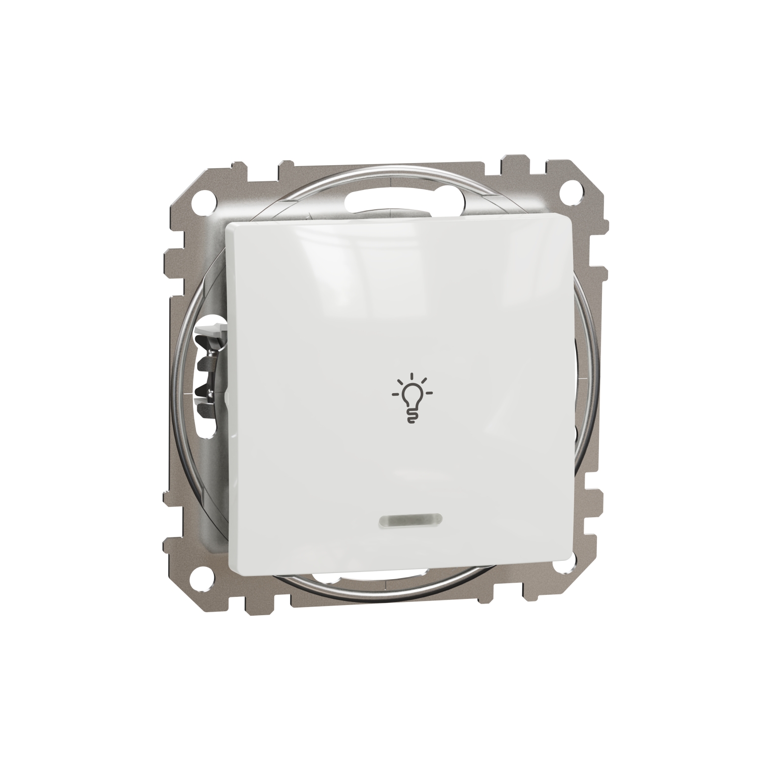 Schneider Electric impulse switch flush-mounted with a light symbol and blue LED ind. White SEDNA De, SDD111132L cover photo
