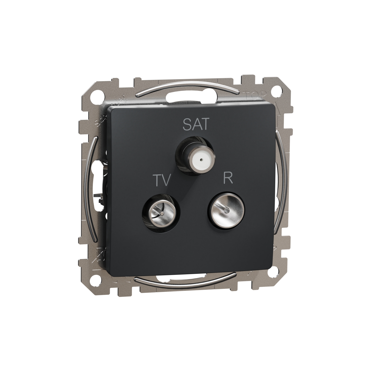 Schneider Electric TV/R/SAT antenna pass-through socket flush-mounted 10dB anthracite SEDNA Design, SDD114488 cover photo