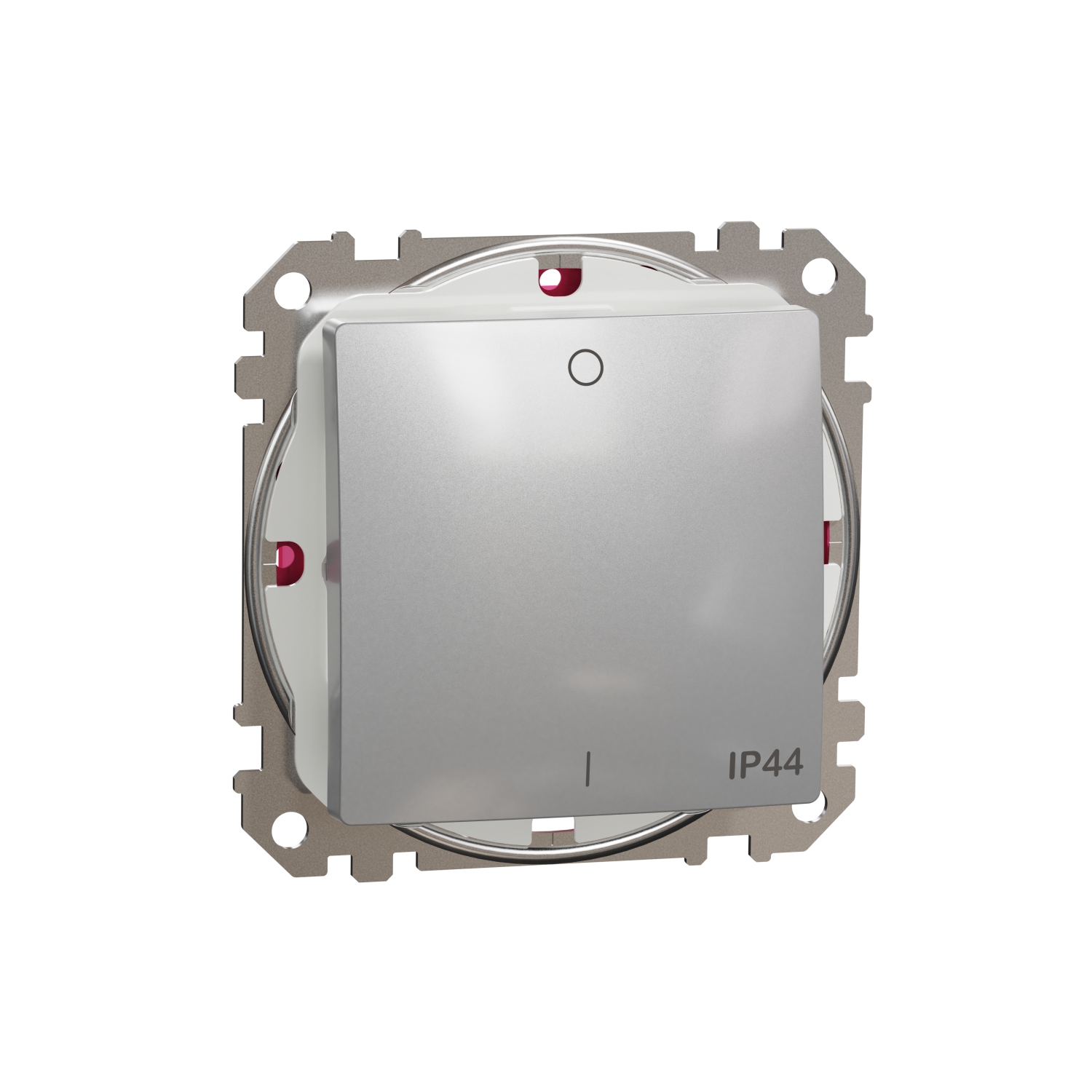 Schneider Electric 2 pole switch flush-mounted (mechanism) aluminum IP44 SEDNA Design, SDD213102 cover photo