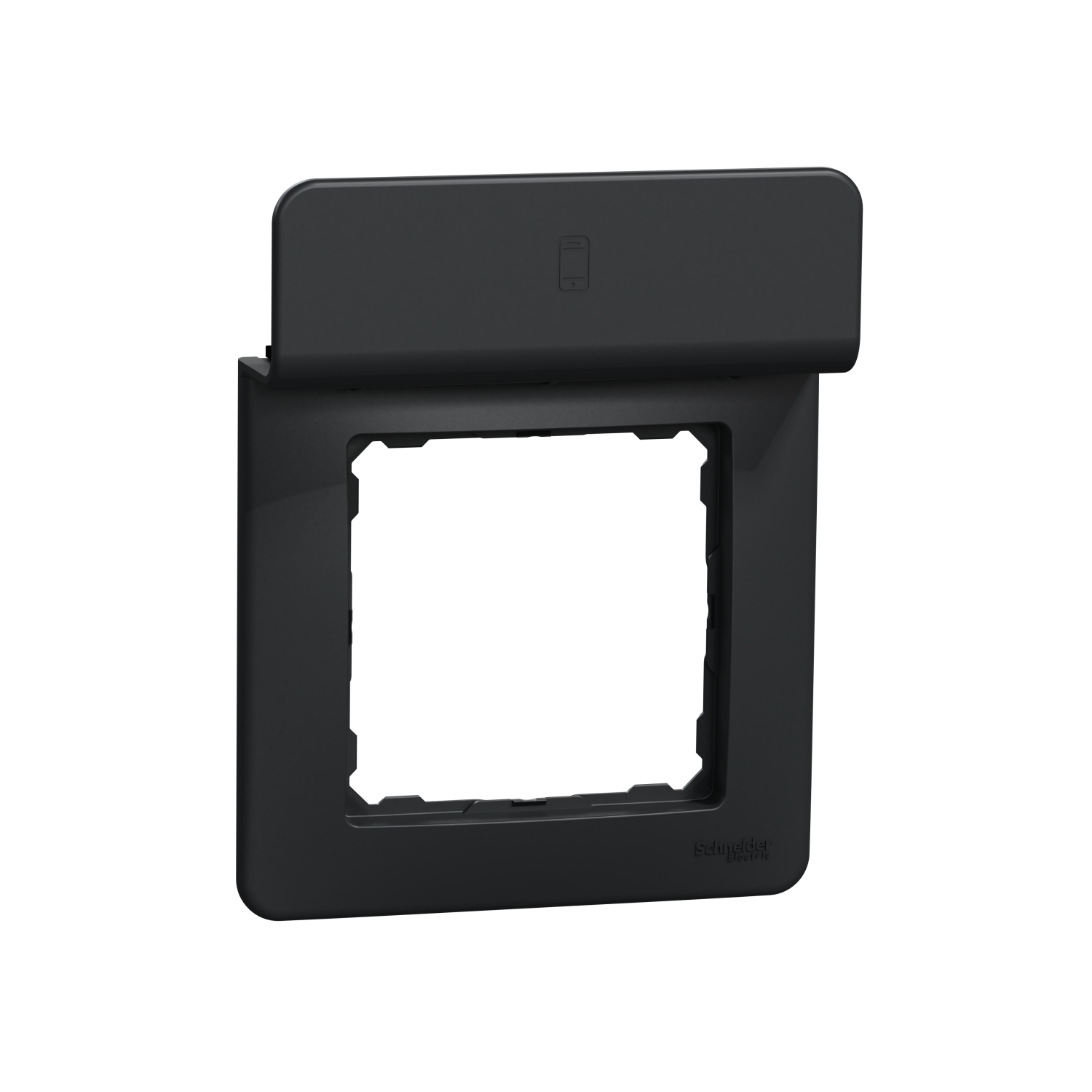 Schneider Electric socket frame 1-slot with mobile device holder anthracite SEDNA Design, SDD314809 cover photo