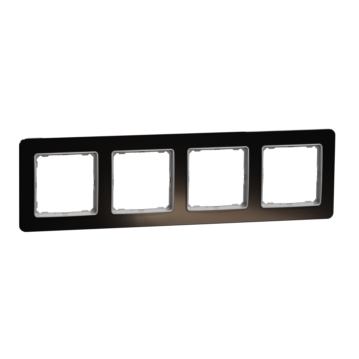 Schneider Electric socket frame 4-slot glass imitation black glossy Sedna Elements, SDD361804 cover photo