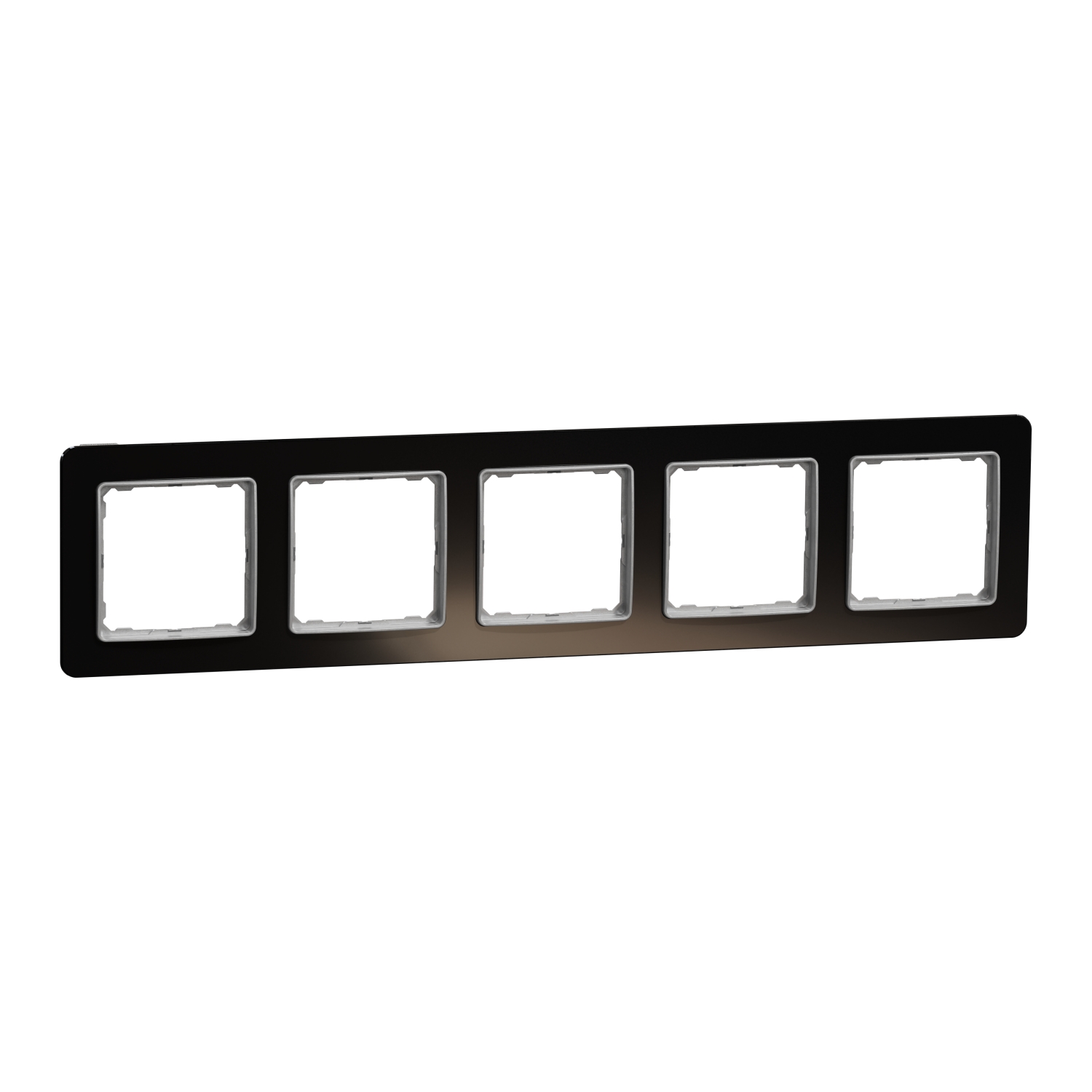 Schneider Electric socket frame 5-slot glass imitation black glossy Sedna Elements, SDD361805 cover photo