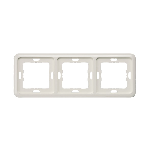 Siemens 3-slot socket frame titanium white DELTA PROFIL, 5TG1813 cover photo