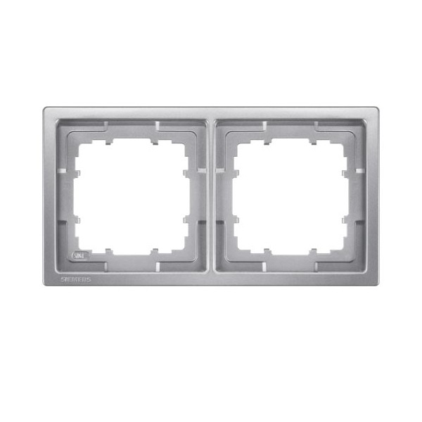 Siemens 2-slot socket frame platinum DELTA STYLE, 5TG1322-1 cover photo
