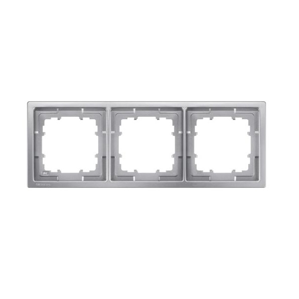 Siemens 3-slot socket frame platinum DELTA STYLE, 5TG1323-1 cover photo