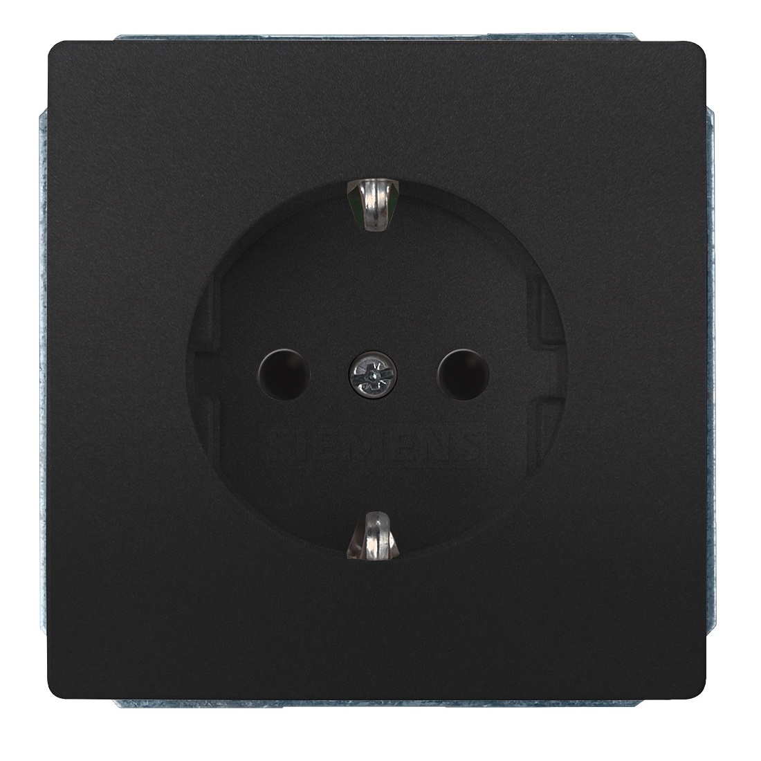 Siemens flush-mounted 1-slot electricity socket grounded with protection anthracite DELTA STYLE, 5UB1855-0AC01 cover photo