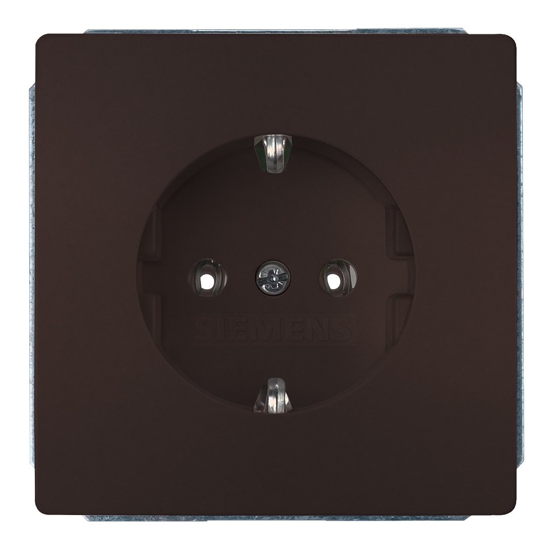 Siemens flush-mounted 1-slot electricity socket grounded chocolate DELTA STYLE, 5UB1853-0CH01 cover photo