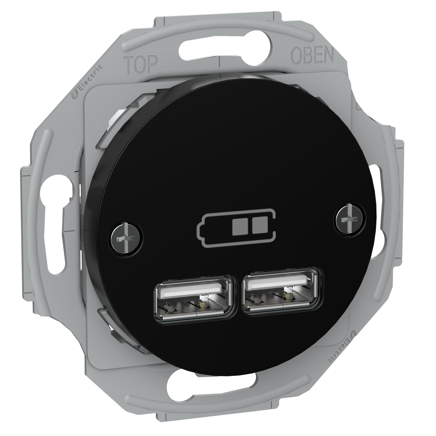Schneider Electric USB charger 2-slot A+A flush-mounted (mechanism) 2.1A black Renova, WDE011761 cover photo