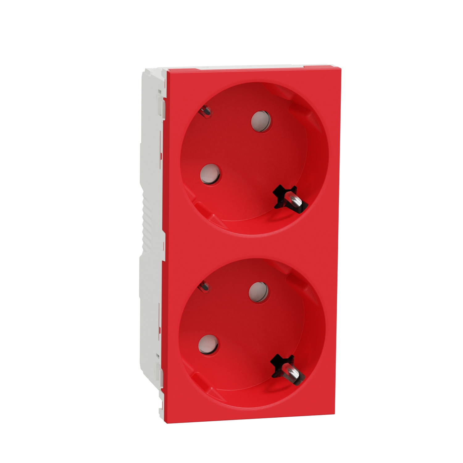 Schneider Electric socket 2-slot with zem. kontaktu aiz. 45x90mm 4mod IP21 red Unica, NU306603 cover photo