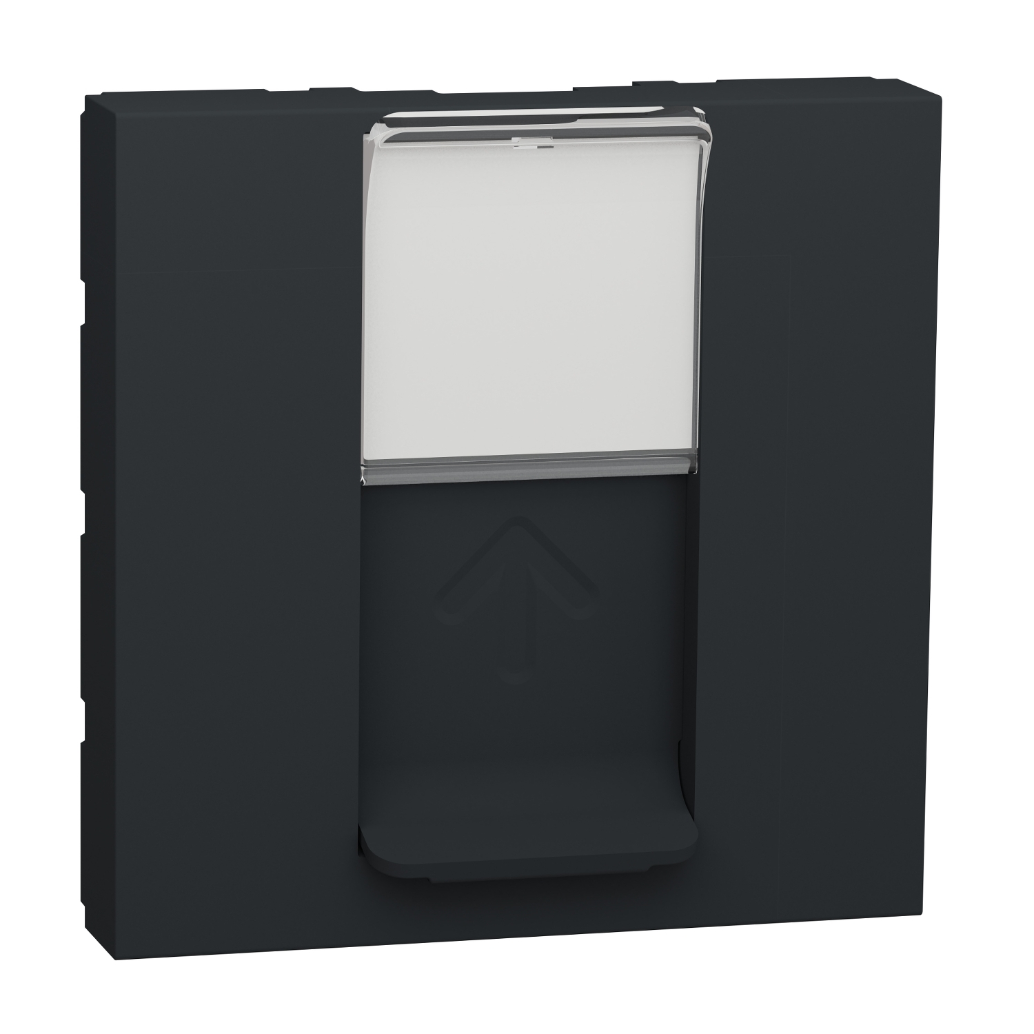 Schneider Electric central plate 45x45mm 2mod 1xRJ45 S-One data socket anthracite Unica, NU941154 cover photo
