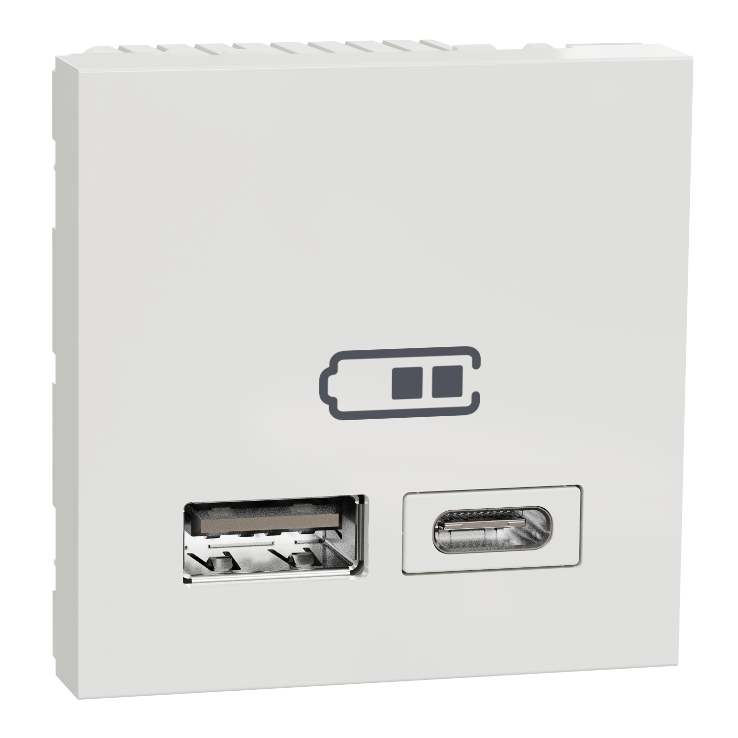 Schneider Electric USB charger 45x45mm 2mod 2-slot A+C max 2.4A white Unica, NU301818 cover photo