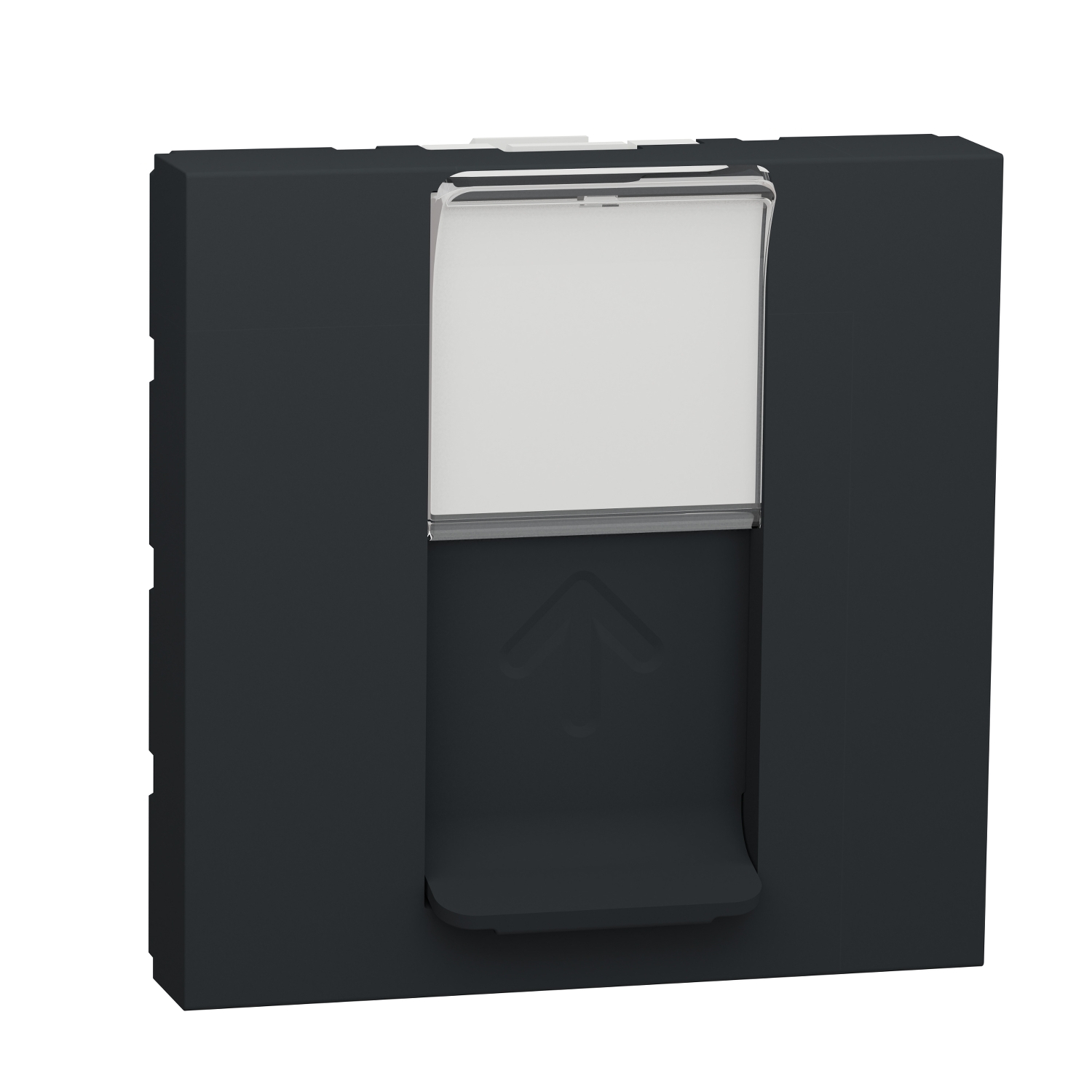 Schneider Electric central plate 45x45mm 2mod 1xRJ45 Keystone data socket anthracite Unica, NU946154 cover photo