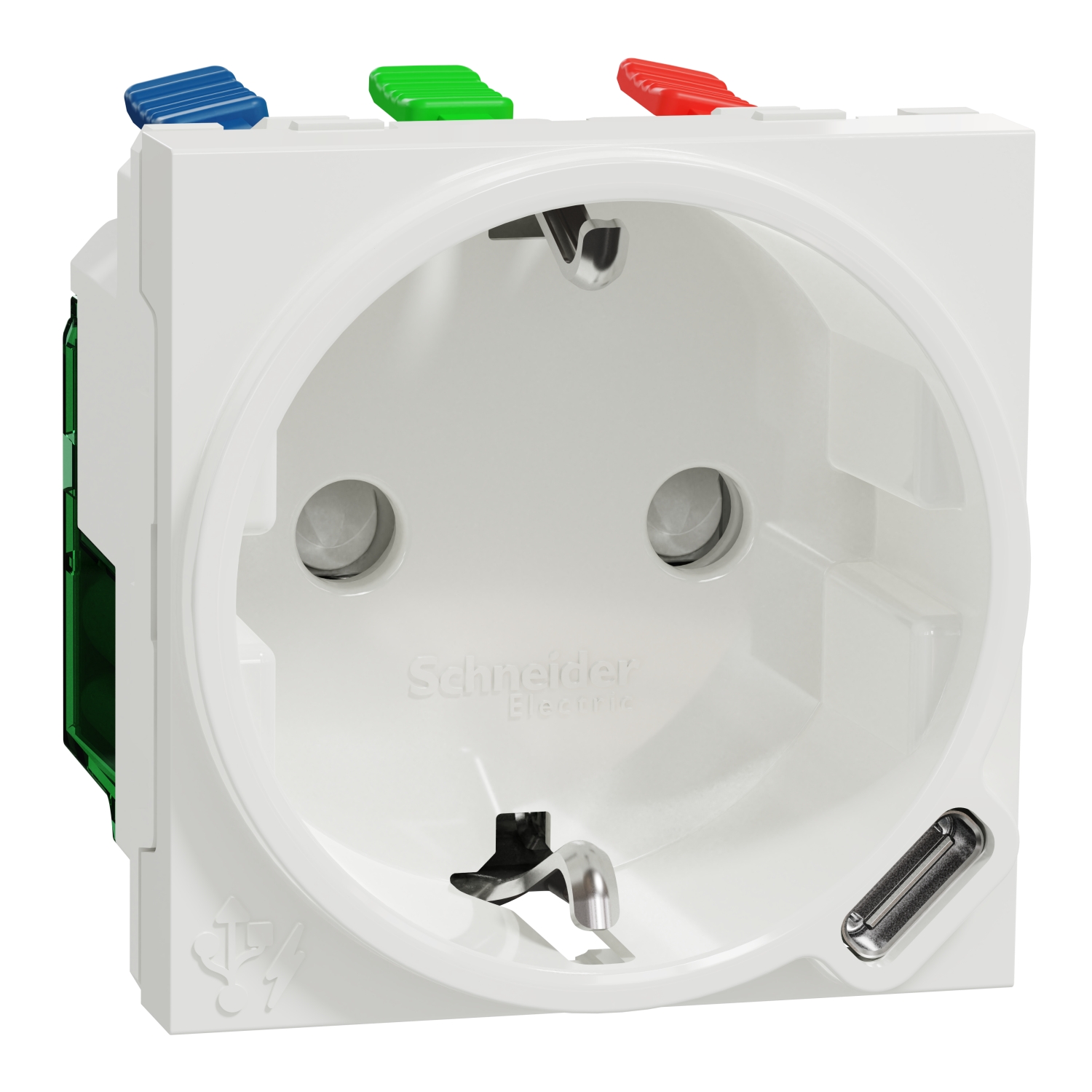 Schneider Electric socket 1-slot with zem. + USB-C 10.5W 2.1A white Unica, NU301718 cover photo