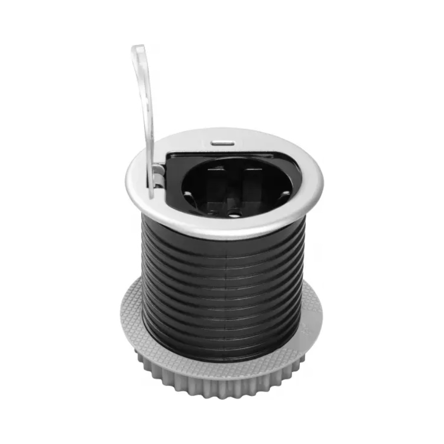 GTV built-in socket 1-slot 1xUSB-C 60mm wire 1.9m alum CHARGER MINI, AE-BPW1S1UCH-53N cover photo