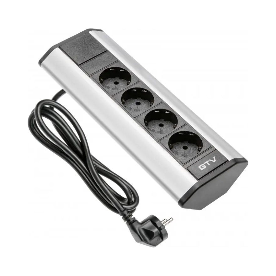 GTV corner socket block 4-slot wire 1.5m alum, AE-PBKT4S-80 cover photo