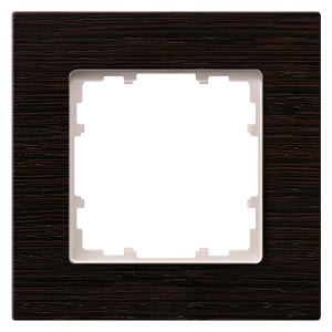 Siemens 1-slot socket frame Wenge Delta Miro, wood, 5TG1101-0 cover photo