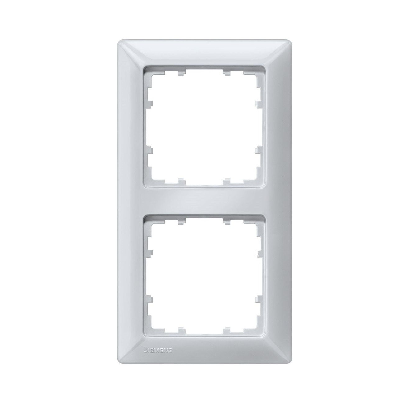 Siemens 2-slot socket frame Delta Line, aluminum, 5TG2552-3 cover photo