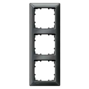 Siemens 3-slot socket frame Delta Line, black, 5TG2553-6 cover photo