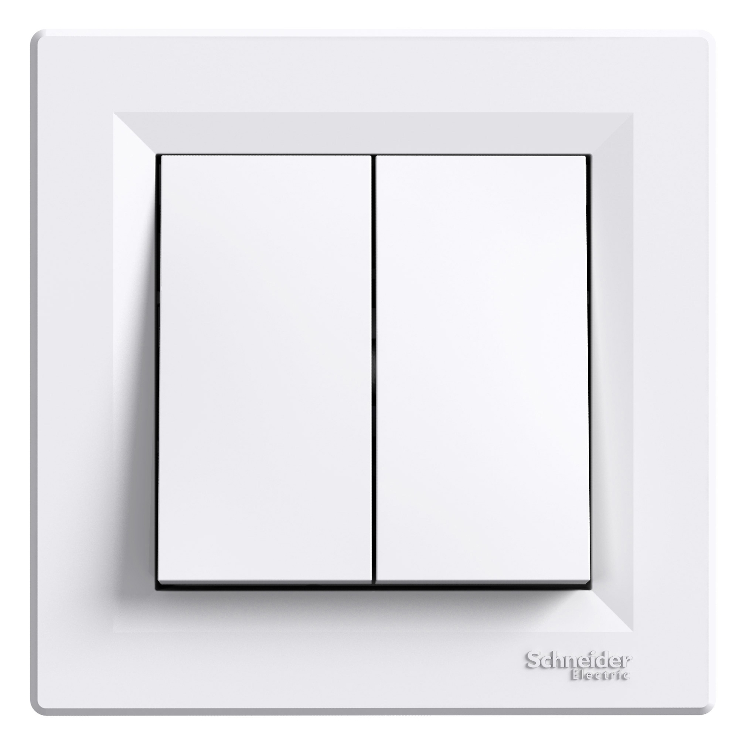 Schneider Electric flush-mounted double-button switch Asfora (1+1), with frame, white, IP20, EPH0300321 cover photo
