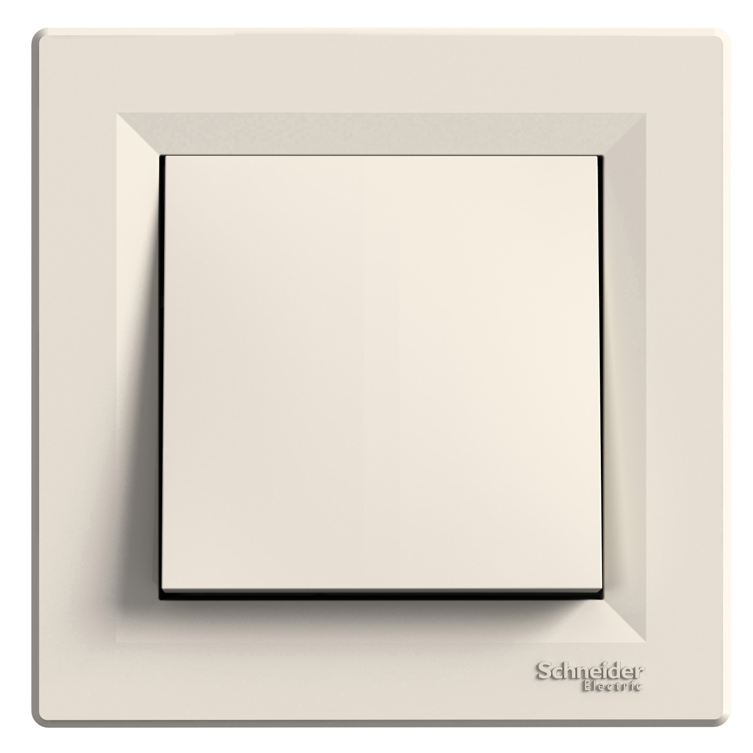 Schneider Electric two-way switch flush-mounted Asfora, with frame, beige, IP20, EPH0400323 cover photo